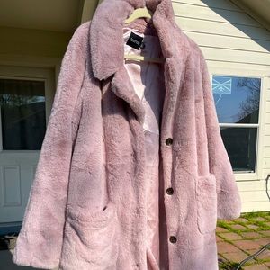 mauve fur coat